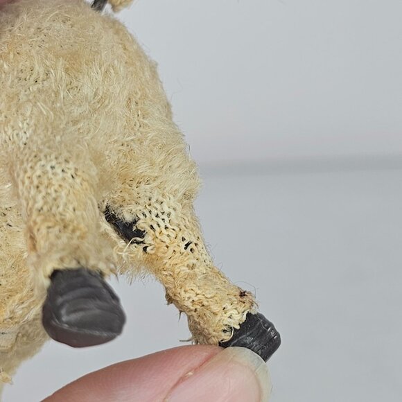 Antique Japan Working Mohair Windup Toy Donkey With Bug On Hip Missing Key AS IS - Picture 9 of 9